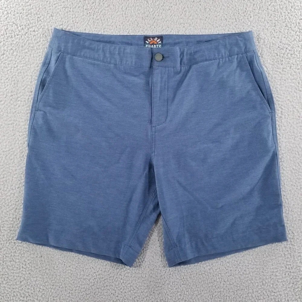 Faherty Shorts Mens 36 Blue All Day Hybrid Performance Drawstring Stretch Chino